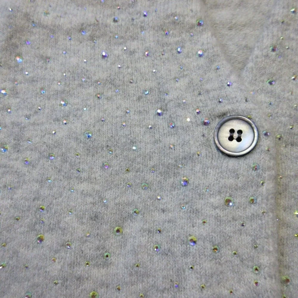 NWT J.Crew V-neck Sparkle Cardigan in Heather Dusk Supersoft Yarn Sweater L